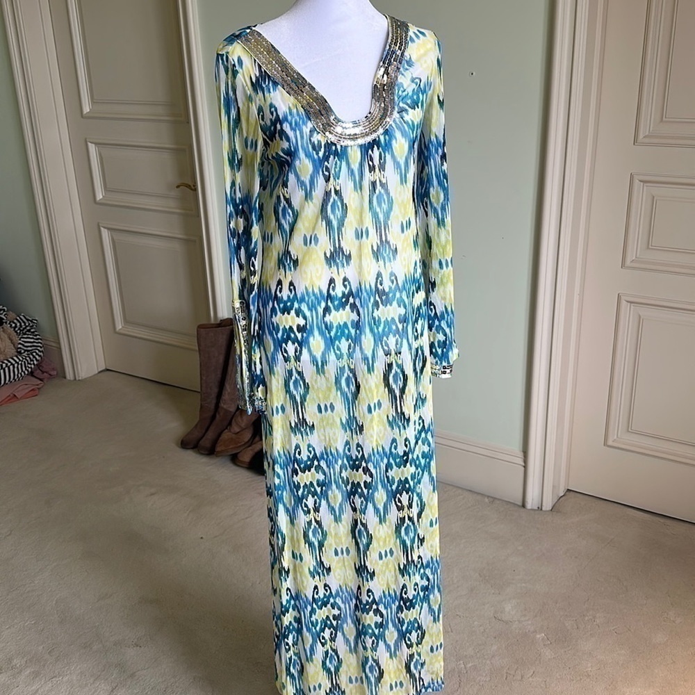 INC International Concepts Sheer Coverup with Silver Sequin Detail